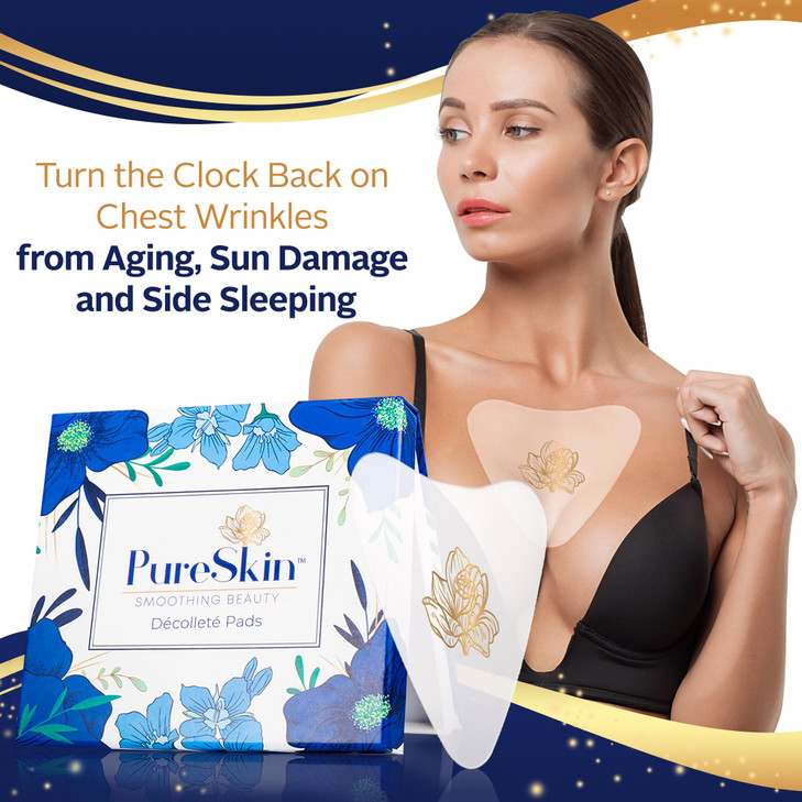 PureSkin Chest Wrinkle Pads2 PACK Decollete Anti Wrinkle Chest Pads Silicone Patches for Wrinkles Chest Wrinkle Pads Sle