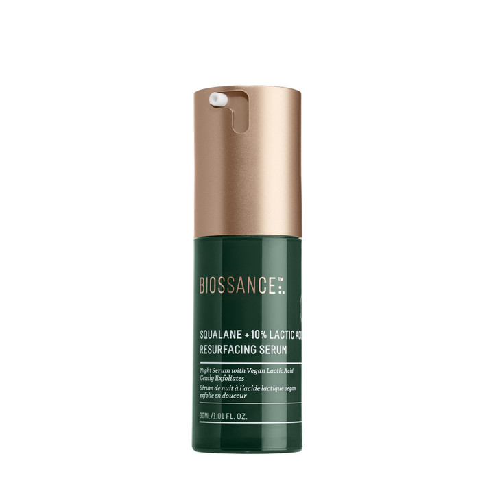 Biossance Squalane Lactic Acid Resurfacing Night Serum Vegan 10 Lactic Acid Face Serum for Skin Texture and Fine Lines G