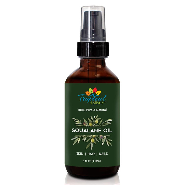 Tropical Holistic 100 Squalane Oil Pure Plant Derived Vegan All Body Moisturizing Serum 4oz 118mL Ideal Squalane Oil for