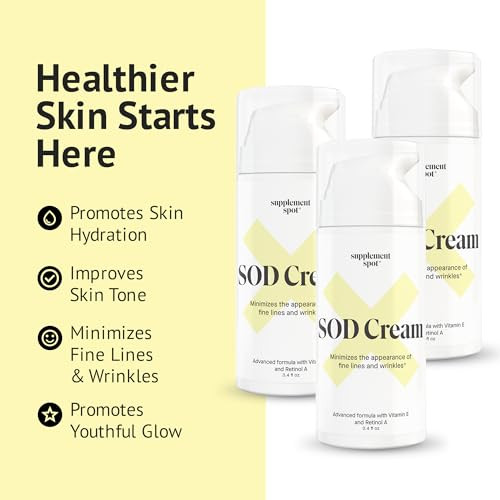 Supplement Spot Superoxide Dismutase SOD AntiAging Cream Face Moisturizer for Fine Lines Wrinkles Smooth Firm Skin Youth
