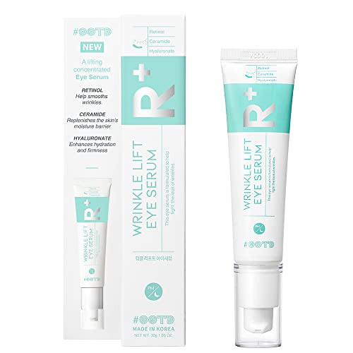 Retinol Eye Cream Serum For Wrinkle Lift Anti Aging Under Eye Bag Puffy Eyes and Dark Circles Treatment Ceramide Hyaluro