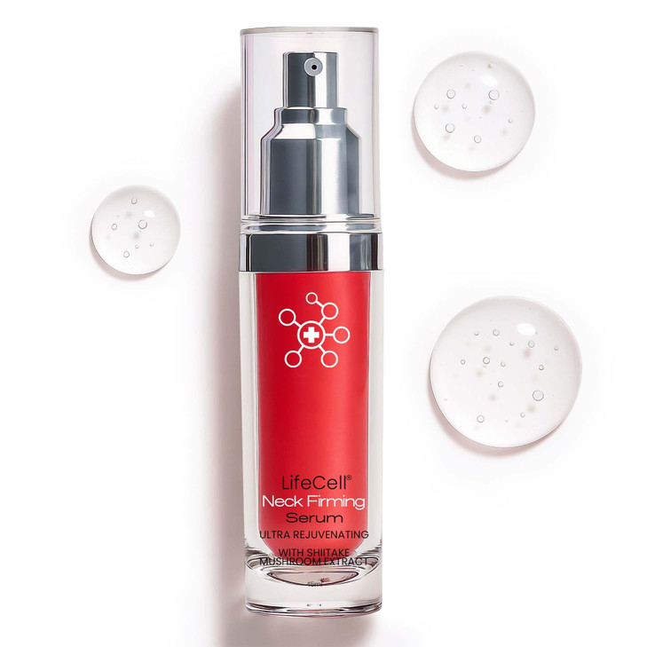 LifeCell Neck Firming Serum AntiAging Neck and Cream with Fermiskin Shiitake Extract Firms Lifts and Reduces Sagging Ski
