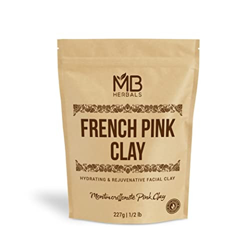 MB Herbals French Pink Clay 8 oz 05 LB Montmorrillonite Pink Clay French Rose Clay Mild Hydrating Clay for Face Pack Soa