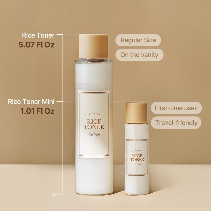 Im from Rice Toner Mini Size Travel Essentials Hydrating for Dry Dull Combination Skin Vegan Fragrance Free Glass Skin K