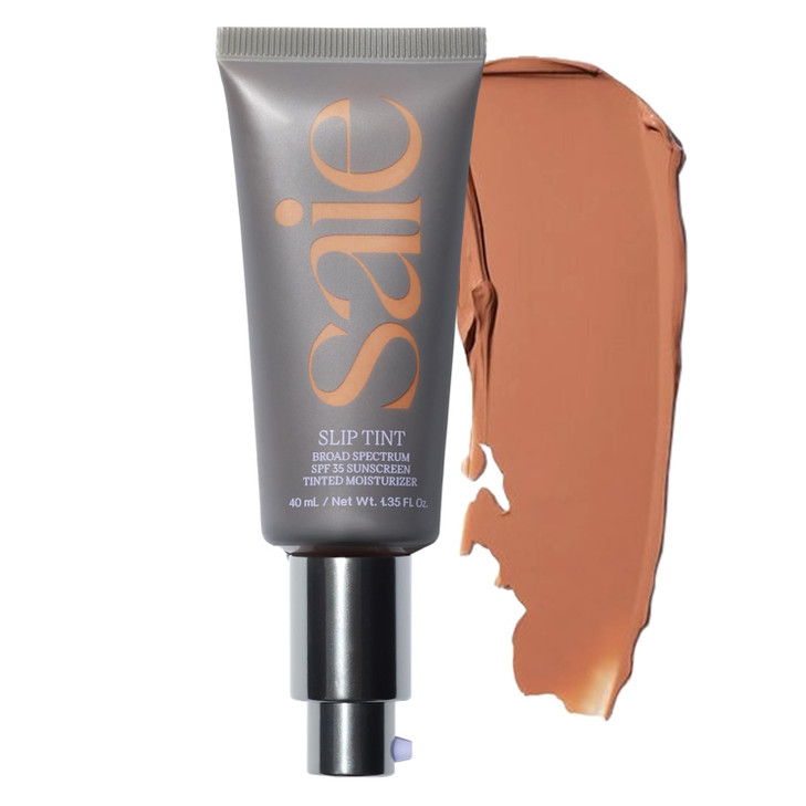 Saie Slip Tint Tinted Moisturizer with SPF 35 Light Coverage Glowy Skin Tint Mineral Sunscreen for Face with Hydrating H