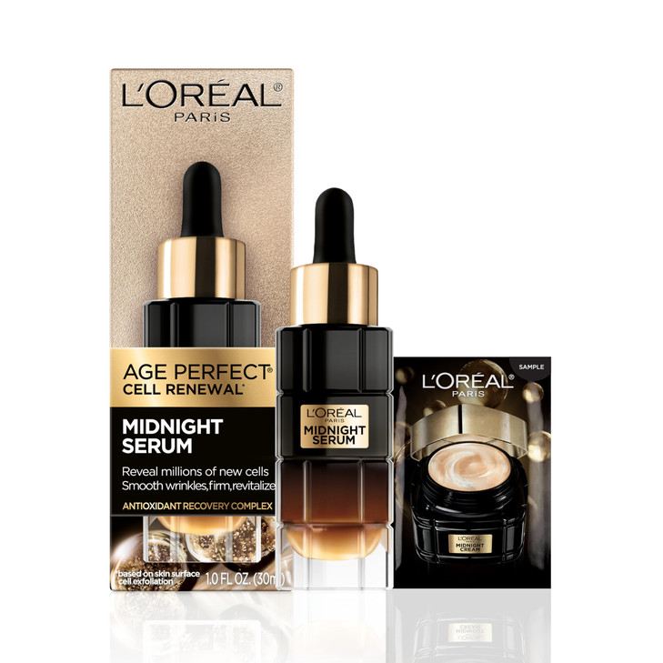 LOreal Paris Age Perfect AntiAging Midnight Face Serum Reduce Wrinkles 1oz Eye Cream Sample