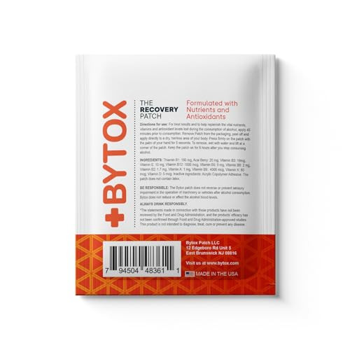 Bytox Recovery Patches Vitamin Patch with Nutrients Antioxidant Support for Active Lifestyles Discreet Application with