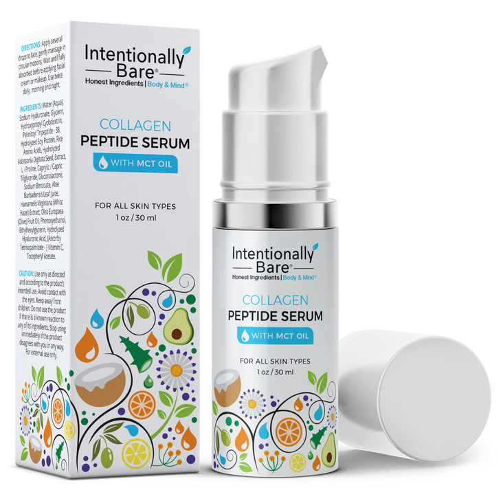 Intentionally Bare Collagen Serum for Face with MCT Oil Collagen Peptide with Hyaluronic Acid for Fine Lines Glow Anti A