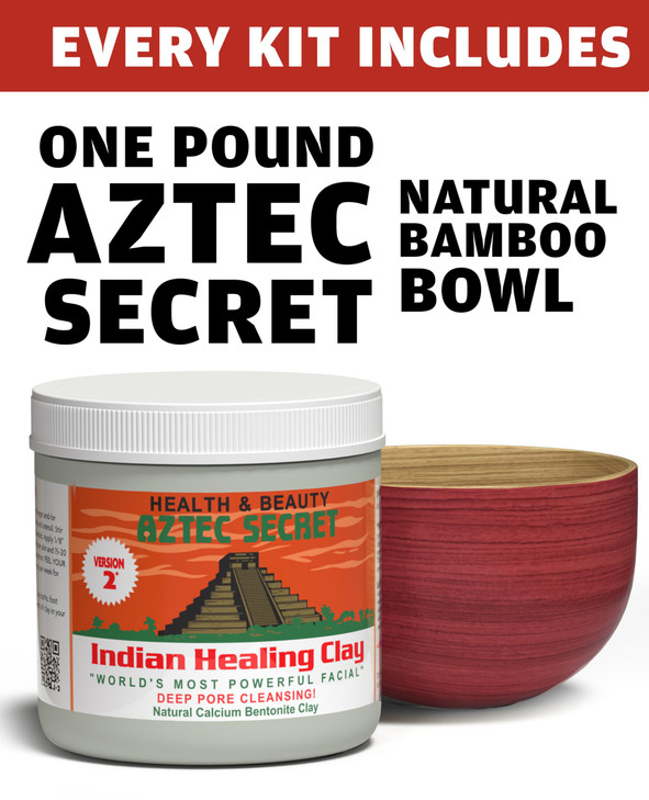 Aztec Secret Essential Indian Clay Mask Kit by Etana 100 Natural Calcium Bentonite for Deep Pore Cleansing Facial Hair B
