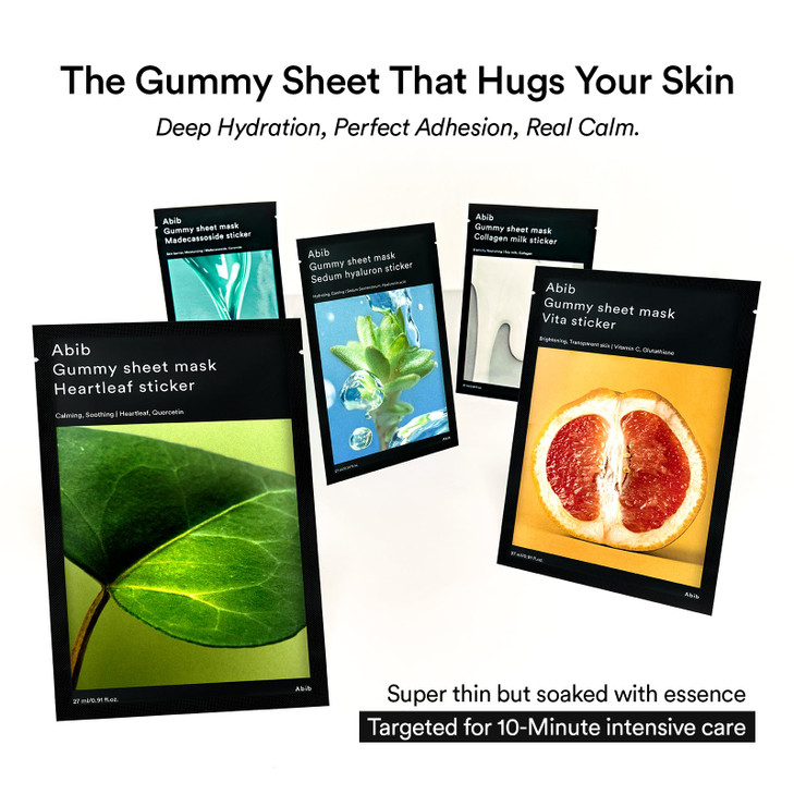 Abib Gummy Sheet Mask Vita Sticker 10 Sheets Skin Tone I Korean Face Mask for Sensitive Skin Soothing Redness Relief Dai