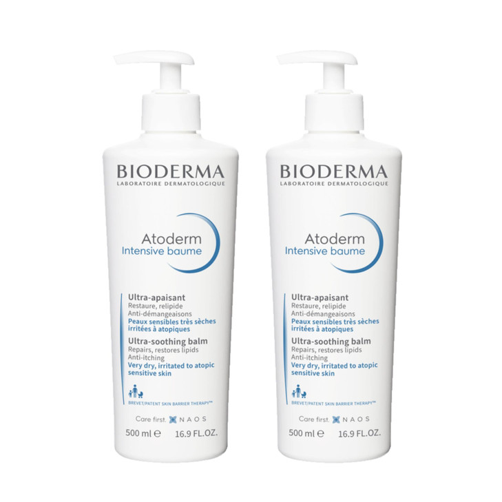 Bioderma Atoderm Intensive Balm Duo Pack UltraNourishing Body Cream for Very Dry Skin 2x169 Fl Oz