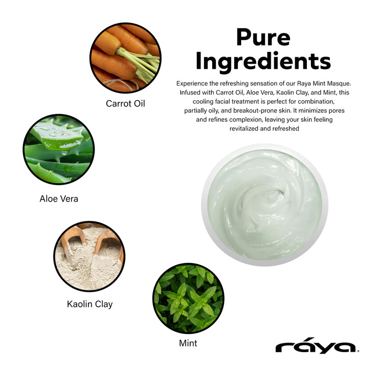 Raya Mint Masque 603 Cooling and Refreshing Facial Treatment Mask Combination for Oily and BreakOut Prone Skin Moisturiz