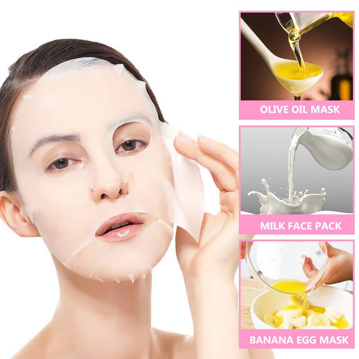 Cayanmydery DIY 100 PCS Compressed Disposable Cotton Facial Mask Sheet Grain Skin Care Dry Mask Paper for Home Travel