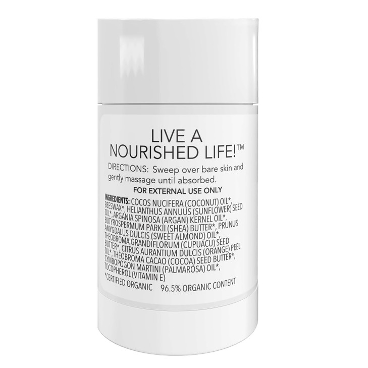 Nourish Organic Beauty Balm Argan Sweet Orange Face Lip Hand Body Moisturizer with Organic Coconut Oil Shea Cocoa Butter