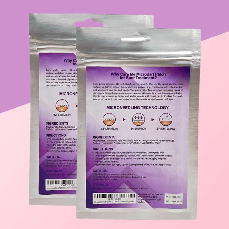 Microdart Dark Spot Patch with 127 Micropoints 1 Pack of 9 Patches Fades Brightens Acne Marks Dark Spots Discoloration P