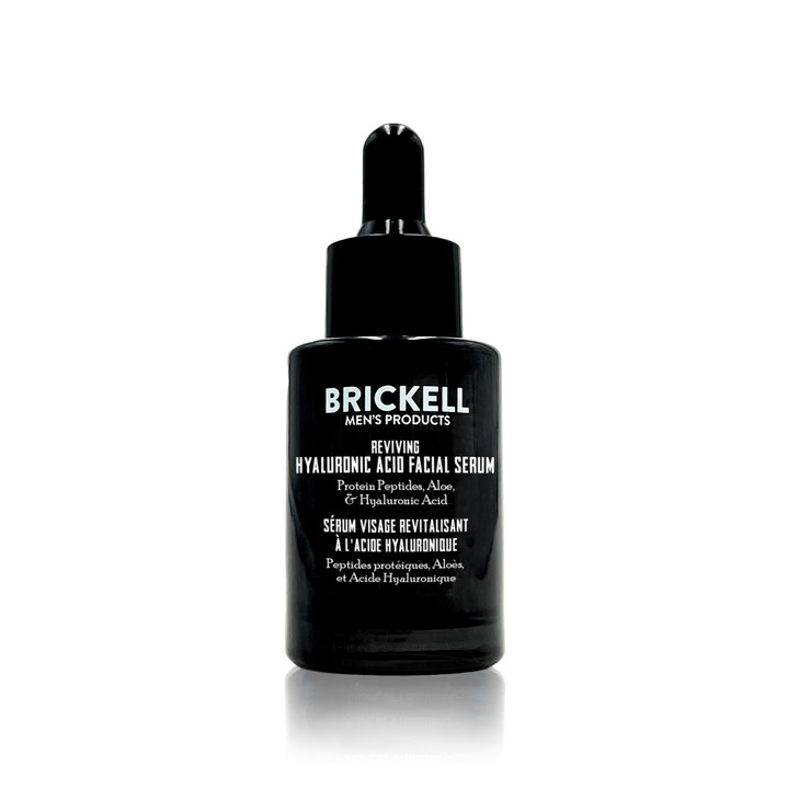 Brickell Mens Anti Aging Hyaluronic Acid Serum for Face Day Face Serum for Men Natural Organic Facial Serum With Protein