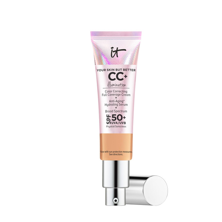 IT Cosmetics CC Cream Illumination Neutral Tan Radiant Full Coverage Foundation With SPF 50 Color Corrector Hydrating An