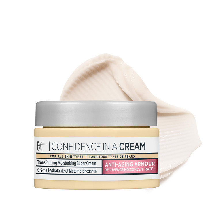 IT Cosmetics Confidence in a Cream Travel Hydrating Anti Aging Face Moisturizer Visibly Reduces Fine Lines Wrinkles Up T