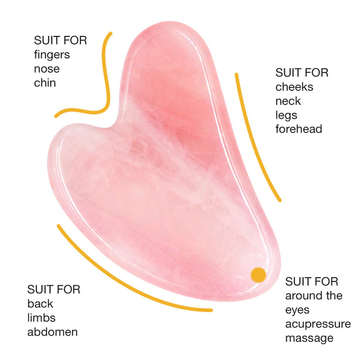 KIMANN Gua Sha Rose Quartz Face Scraping Massage Tool Jade GuaSha Stone Facial Tool for Anti Aging Face Muscle Scraper N