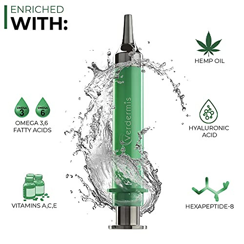 VERDERMIS Instant Facelift Cream with Hemp Oil Hyaluronic Acid Vitamins ACE and Peptides NonInvasive Instant Results