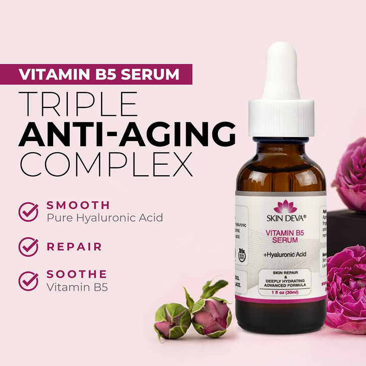 SKIN DEVA Vitamin B5 Hyaluronic Acid Serum For Face Skin Serum Packed with B5 Relieves Perfect Vitamin Serum