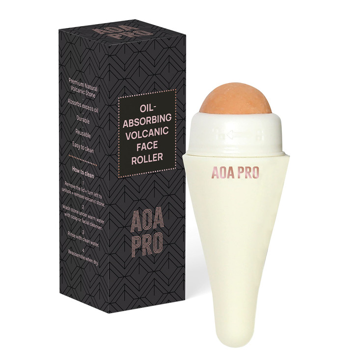 AOA Studio Face Roller for OilAbsorbing Volcanic Face Roller Reusable Facial Skincare Tool Face Massage White
