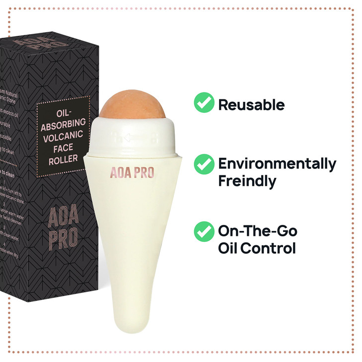 AOA Studio Face Roller for OilAbsorbing Volcanic Face Roller Reusable Facial Skincare Tool Face Massage White