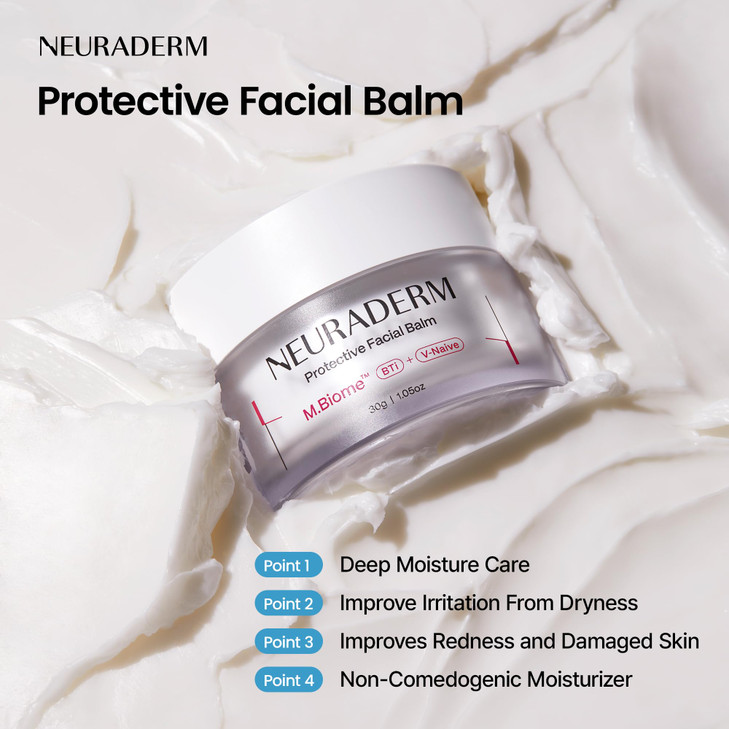 NEURADERM Protective Facial Balm Rich Cream Ceramide Moisturizer with Hyaluronic Acid and Cica to Protect Skin Barrier a