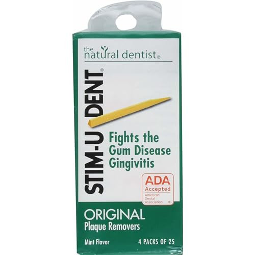 Stim-U-Dent Plaque Removers 3 Packs of 4x25 Picks/Pack (300 Picks) - Mint Flavor