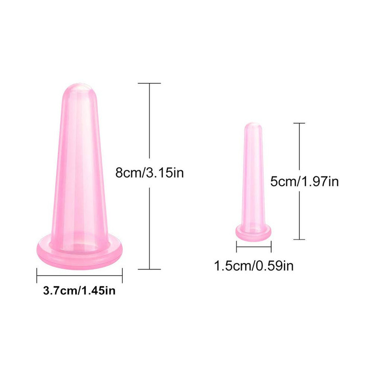 Beetoo Natural Silicone Massage Cup Anti Cellulite Facial Cupping Therapy for Face Neck Body Vacuum Suction Massage Cups