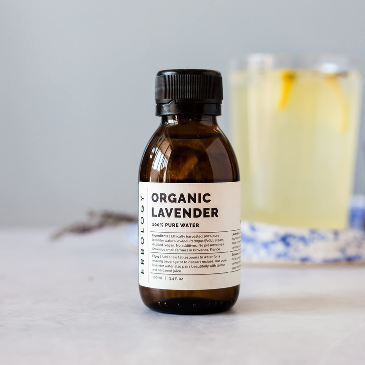 Erbology Organic Lavender Water 34 fl oz Premium Food Grade Hydrolate of Lavender Soothing and Relaxing NonGMO Recyclabl