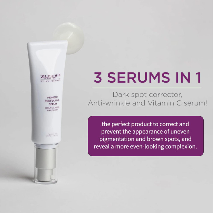Alchimie Forever Pigment Perfecting Serum Reduces Uneven Pigmentation and Age Spots with Vitamin C and AlphaArbutin For