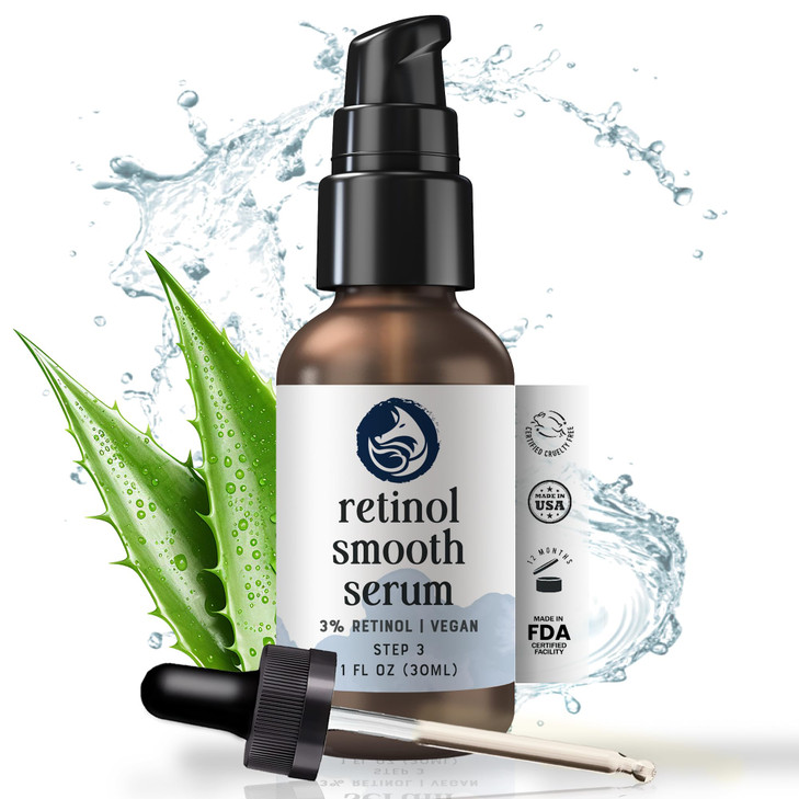 Retinol Face Serum 3 Retinol Anti Aging Night Serum with Gotu Kola Hyaluronic Acid Horsetail Extract Organic Jojoba Oil