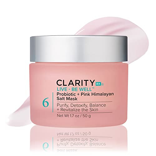 ClarityRx Live Be Well Probiotic Pink Himalayan Salt Face Mask Natural PlantBased Moisturizing Facial Treatment for All