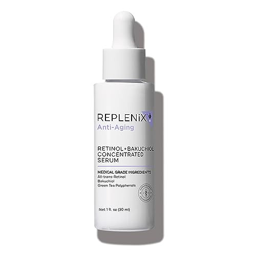 Replenix AntiAging Retinol Bakuchiol Concentrated Face Serum MedicalGrade Facial Treatment for Mature Uneven Skin 1 fl o
