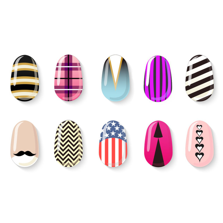 eBoot 1275 Pieces 49 Designs Nail Art Stencils French Tip Guides Stickers Form Fringe Guides Vinyl 36 Sheets