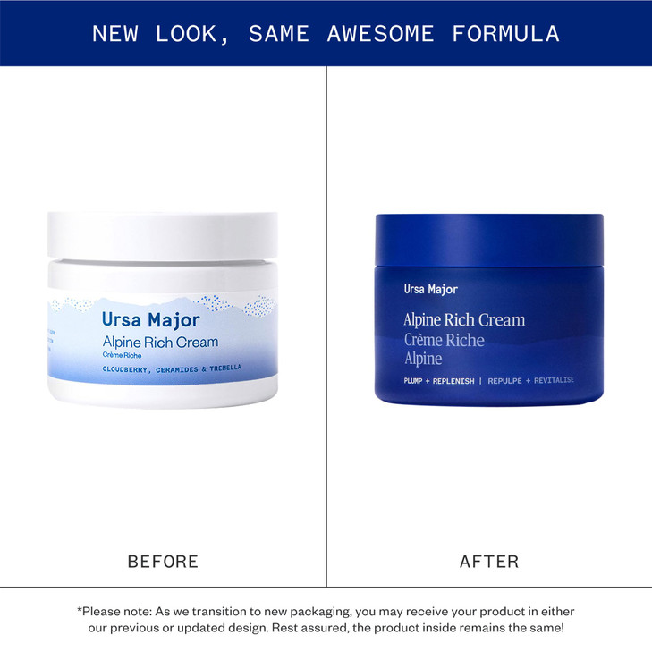 Ursa Major Alpine Rich Cream Deeply Hydrating Moisturizing Natural Face Lotion Supports Skin Barrier and Targets Fine Li