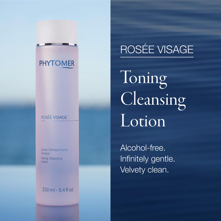 PHYTOMER Rosee Visage Toning Cleansing Lotion All in One Cleanser Makeup Remover Toner for Face AlcoholFree Safe Natural