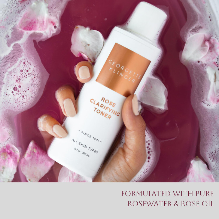 Rose Clarifying Toner Deep Cleansing Facial Toner pH Balancing Moisturizing Formula with Witch Hazel and Aloe for Deep P