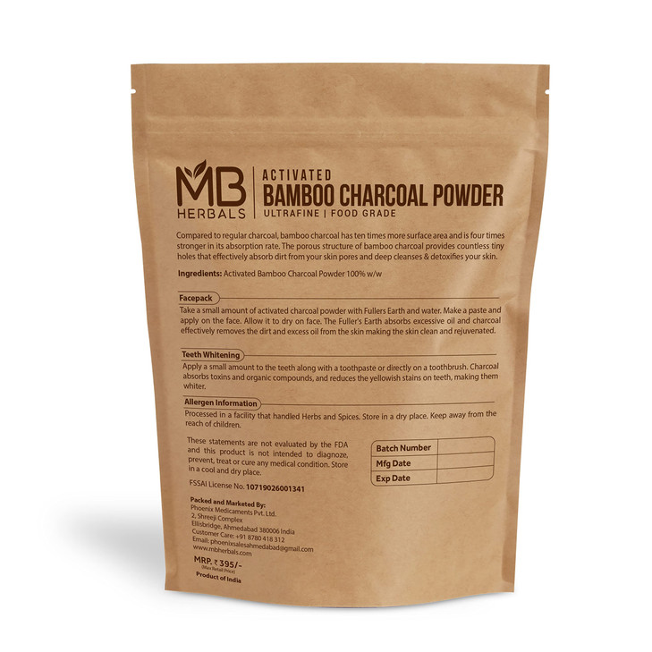 MB Herbals Activated Charcoal Powder 8 oz 227 Gram 05 LB Food Grade Bamboo Charcoal Powder Deep Cleanses Detoxifies Skin