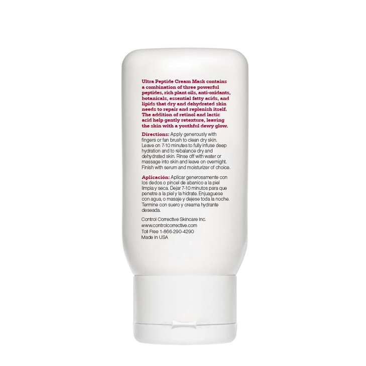 CONTROL CORRECTIVE Ultra Peptide Cream Mask 25 Oz Advanced Peptide Retinol Lactic Acid Anti Aging Mask Revitalize Collag