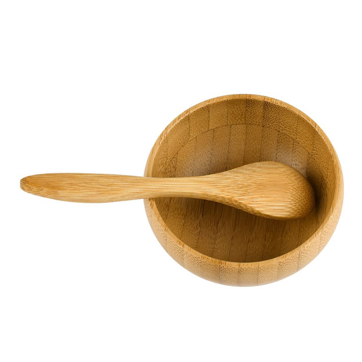 lasenersm 1 Set Cute Mini Mask Bowl with Spoon Eco Bamboo Mask Mixing Bowl and Spoon Facemask Bowl Mud Mask Mixing Bowl
