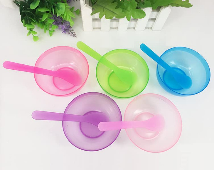 6 Pieces Plastic Facial Mask Mixing Bowl With Stirring Spatula Facemask Bowl Mud Mask Mixing Bowl DIY Skin Care Mixing T