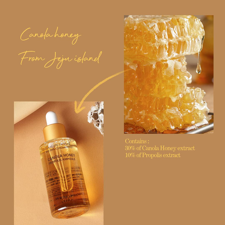 The Yeon Canola Honey Propolis Super Glowing Ampoule 169 fl oz 50ml Korean Skin Care Glow Boosting Visibly Firms Smoothe