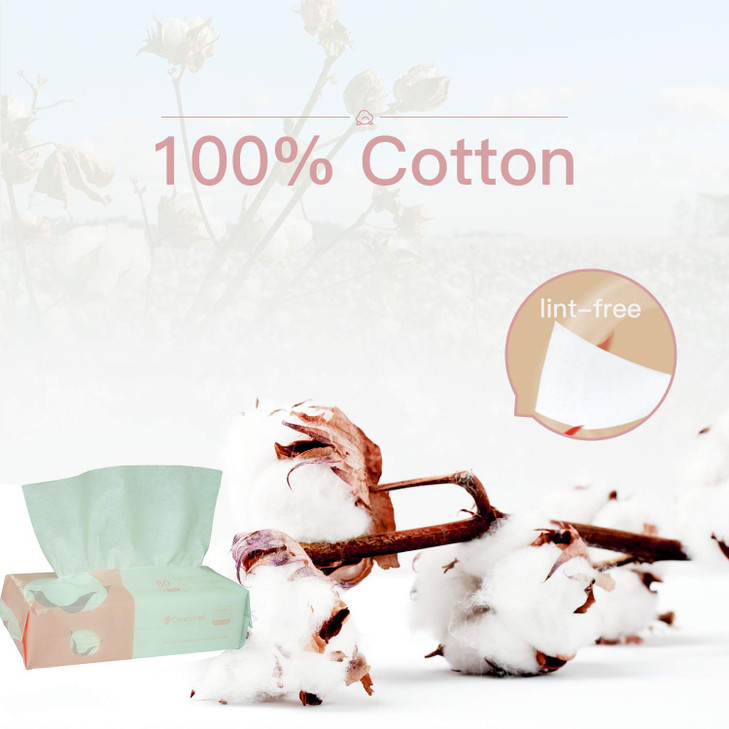 Careboree Extra Thick Dry Wipe Disposable Face Drying Towel 100 Cotton LintFree Cotton Tissues 2 Pack