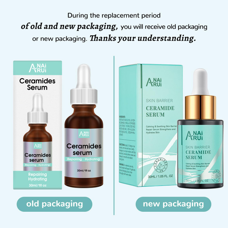 ANAI RUI Ceramide Face Serum Calming Smooting Serum for faceSkin Barrier Repair Serum with Hyaluronic Acid Reduces Wrink