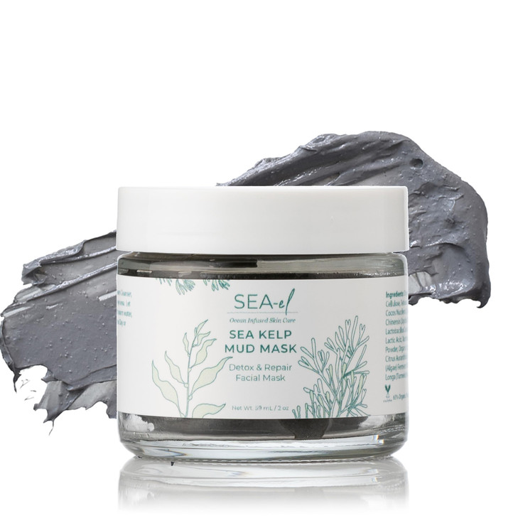 Seael Sea Kelp Mud Face Mask Skincare Activated Charcoal Bentonite Clay Detox Repair Facial Mask Calming Hydration Boost