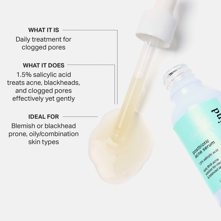 Cocokind Postbiotic Acne Serum Salicylic Acid Serum and BHA Liquid Exfoliant Exfoliating Brightening and Hydrating Serum
