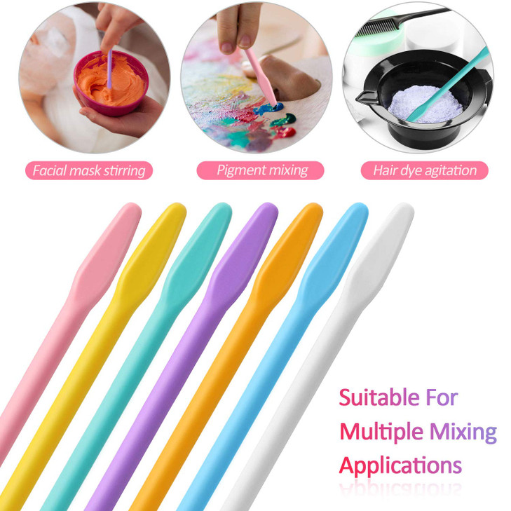 8 Pieces Silicone Stir Stick Facial Mask Stirring Rods Mud Mask Applicator Cosmetic Mask Tools for Facial Mask Mixing an