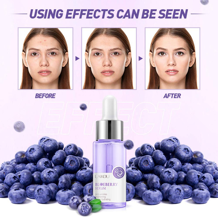Blueberry Face Serum Sodium Hyaluronic Acid Pure Skin Care Moisturizing Essence for Daily Care Skin Repair Brightening S